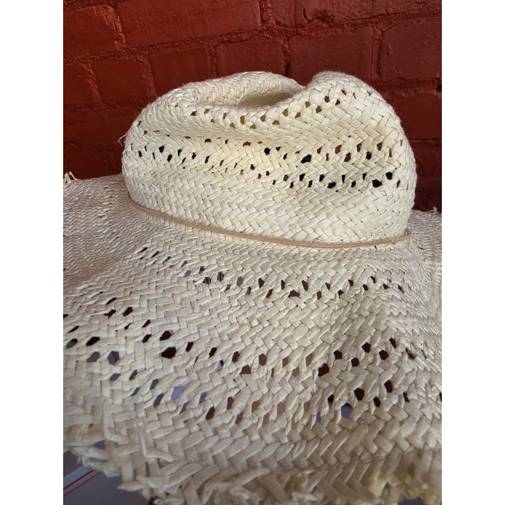 NWT New Rag & Bone Straw Hat Women's Nordstrom L Large Off White Cream - Picture 3 of 8